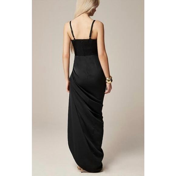 NWT J. Crew Collection Asymmetrical Ruched Dress In Stretch Satin 12 - Picture 2 of 7